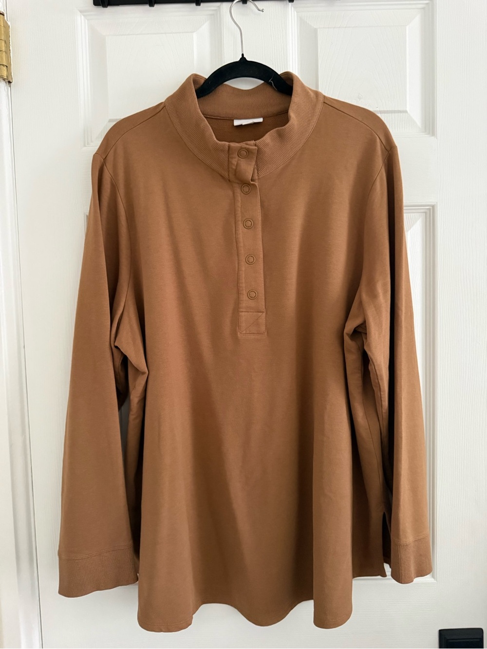 J. Jill Soft Knit Henley in Camel Brown - Cozy - Like New - 2X